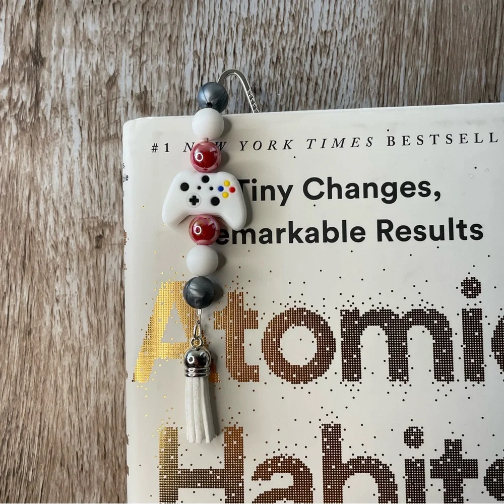 Bookmark Game Handcrafted Artisan Beaded Metal Journal Gift Read Book